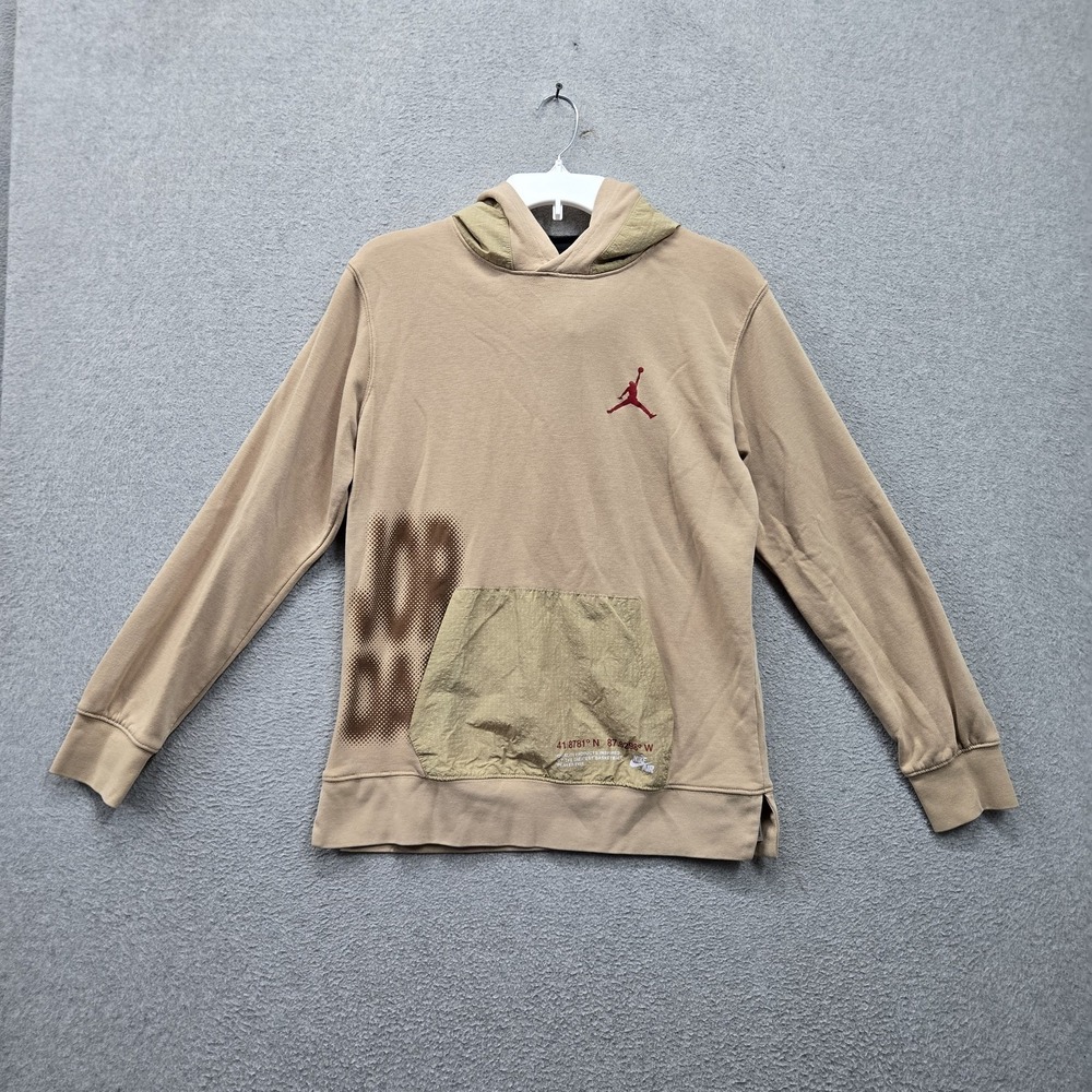 Jordan Boys Sweatshirt XL Brown Jumpman Logo Graphic Print Activewear Pullover